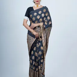 BUTA BUTI Bandhani Printed Tasseled Pure Cotton Saree-picture-26