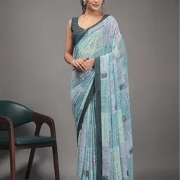 RACHNA Women Post Card Prints Saree-image-94