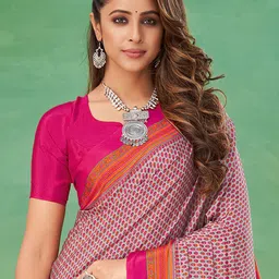 Mitera Ethnic Motifs Printed Pure Crepe Bagru Saree image 2