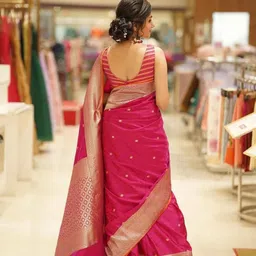 Aldwych Ethnic Motifs Woven Design Zari Banarasi Saree image 2