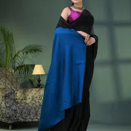 Angoshobha Colourblocked Woven Design Saree With Tassles image 3