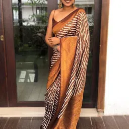 KALINI Striped Woven Design Zari Banarasi Saree image 2