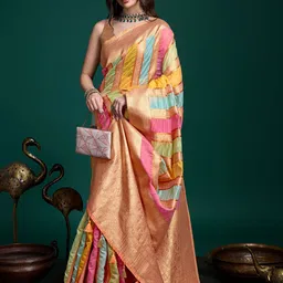 Mitera Woven Design Zari Organza Saree image 3