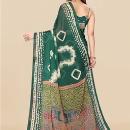 kalini MIRCHI FASHION Tie and Dye Block Print Saree image 3