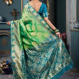Aldwych Woven Design Zari Banarasi Saree image 3