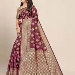 KALINI Ethnic Motif Woven Design Banarasi Zari Saree image 3
