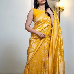 Anjaneya Sarees Woven Design Zari Banarasi Saree image 3