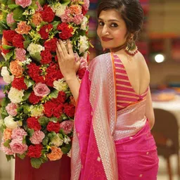 KALINI Ethnic Motifs Woven Design Zari Banarasi Saree image 4