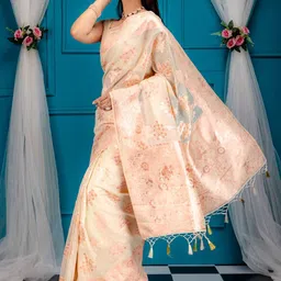 MIMOSA Floral Zari Banarasi Saree image 4