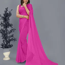 moda rapido ANAND SAREES Solid Georgette Saree image 4