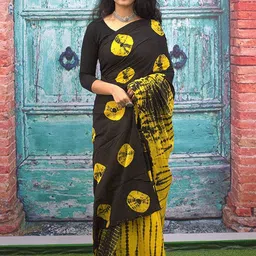 JAIPURI PRINT Bandhani Pure Cotton Ikat Saree image 3
