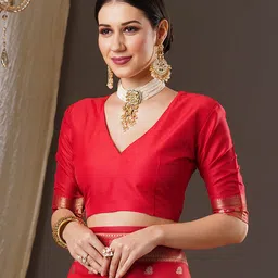 Anouk Floral Zari Banarasi Saree image 3