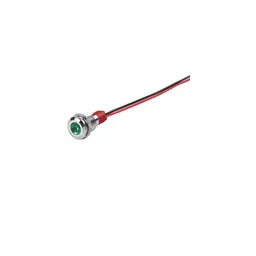 Green 3-9V 12mm LED Metal Indicator Light with 15CM Cable image 1