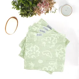 Doctor Towels 4 Pcs Green Floral Printed Banana Jacquard Floral Face Towels-picture-33