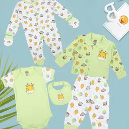 MeeMee Infants Pack Of 7 Pure Cotton Baby Apparel Gift Set-picture-22