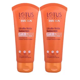 Lotus Herbals Safe Sun Set of 2 UltraRx SPF50+ PA++++ Matte Sunscreen with Cica - 50g each image 1