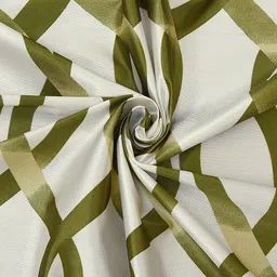 Cortina Green & White Set of 2 Printed Long Door Curtain image 4