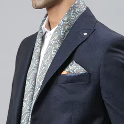 Tossido Men Green & Grey Printed Stole & Pocket Square Set image 3