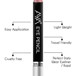 AYA Set of 3 Eye Liner Kajal Pencils in Golden, Silver, Green image 3