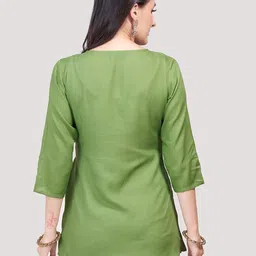 Mom For Sure by Ketki Dalal Floral Embroidered Tie-Up Neck A-Line Maternity Kurti image 5