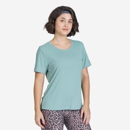 domyos Women's Crew Neck Fitness T-Shirt 120 - Frozen Green-picture-47