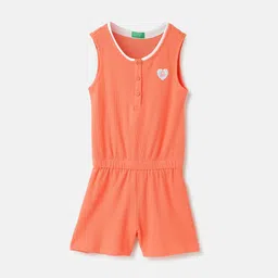 United Colors of Benetton Girls Textured Round Neck Jumpsuit-picture-40