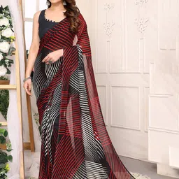moda rapido ANAND SAREES Abstract Printed Saree image 1