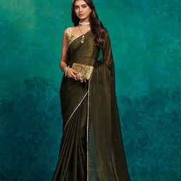 Sangria Shimmer Look Saree With Blouse Piece image 4