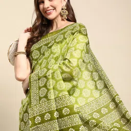 RATAN Ethnic Motifs Printed Pure Cotton Saree-picture-31