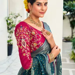 Saree mall Bandhani Pure Chiffon Sarees image 3