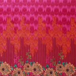 Florence Pack of 2 Yellow & Pink Floral Pure Georgette Saree image 5