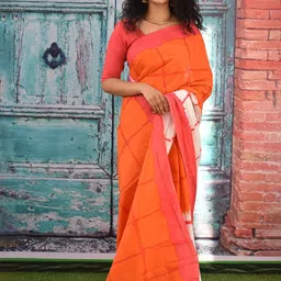TROPWEAR Tie and Dye Pure Cotton Block Print Saree-picture-19