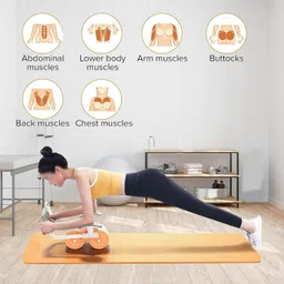 kshavi Roller Wheel Automatic Elbow Support Knee Mat Holder Body Fitness Strength Gym Ab Exerciser image 2