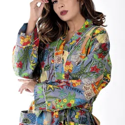 ravaiyaa - attitude is everything Multicolor 4XL Bath Robe image 3