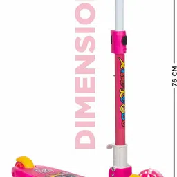 little creation Adjustable Height LED light scooter foldable with PU Wheelsand Brakes image 2