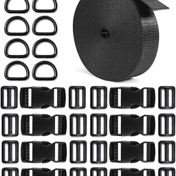 MILLETS 5 Meter 1'' Nylon Webbing Straps 8 Pcs Quick Side 6 Pcs Tri-Glide Slides Flat Strap-picture-20