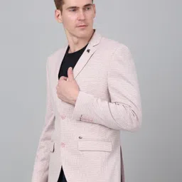 cantabil Men Self Design Single Breasted Casual Blazer image 3