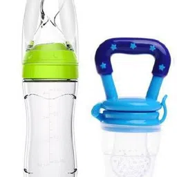Baby Silicone Cerelac Food Feeder And Baby Fruit Nibbler -Combo Teether and Feeder-image-19