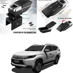 pecunia Universal Car Armrest Center Console Pad,PU Leather Car Armrest Seat Box Cover Protector Protects from Dirt,Damage,Pet Scratches,Old Damaged Consoles (Black) A155 Car Armrest image 4