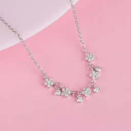 giva Zircon Rhodium Plated Sterling Silver Necklace-picture-36