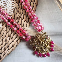 Traditional Ethnic Trendy Gold-Plated Beads Necklace for Women & Girls Beads Gold-plated Plated Metal Necklace-image-4