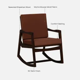 woodsworth from pepperfry Aalst Sheesham Wood Rocking Chair in Provincial Teak Finish image 4