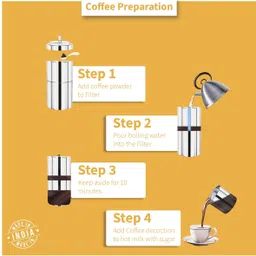 bleaf Stainless steel Coffee Filter 300 ml 4-6 cup serve Indian Coffee Filter image 4