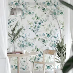 fokrim 300 cm floral green white 45x300 Self Adhesive Sticker image 4