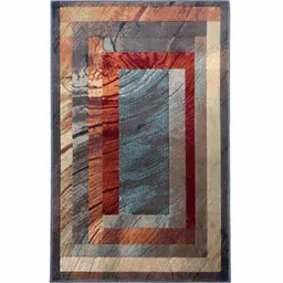 sapana carpet-mats Blue Geometric Polypropylene 5 ft x 7 ft Machine Made Carpet image 2