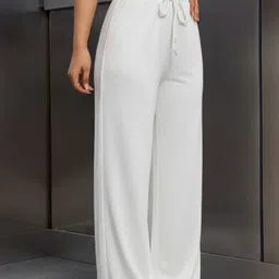 dockstreet Women Solid White Track Pants-picture-32
