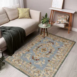obsessions Beige and Grey Persian 3x5 Feet Machine Made Carpet image 1