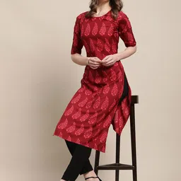 7Threads Women Yellow and White Crepe Pathani Kurta [PACK OF 6] image 4