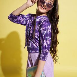 Stylo Bug Girl Floral Printed V-Neck Smocked Bardot Top-picture-12
