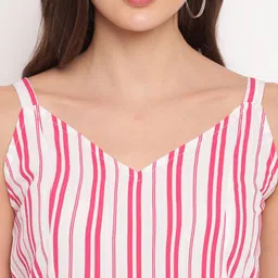 Mayra Striped Shoulder Straps Crepe Top image 2